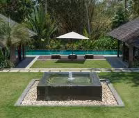 Villa Mata Air, Fontaine et piscine